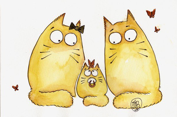 Семья - бабочки, любовь, семья, родители, коты, портрет, ребенок, соска - оригинал