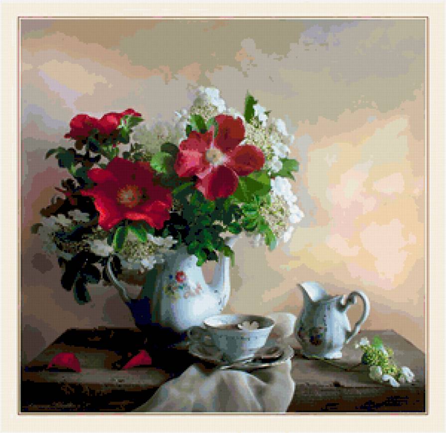 натюрморт - цветы, натюрморт, букет - предпросмотр