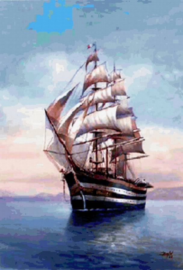 Парусник - морские мотивы - предпросмотр