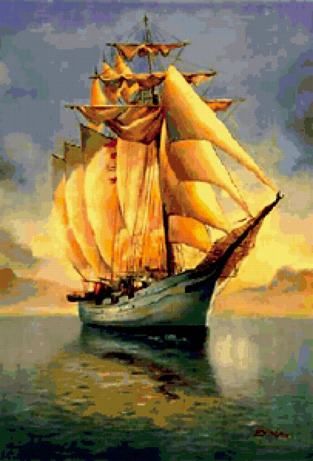 Парусник - морские мотивы - предпросмотр