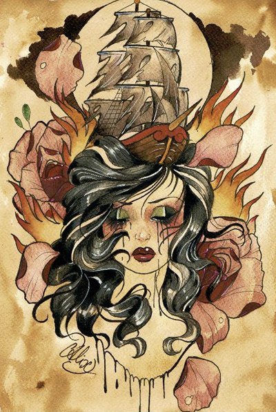 №323259 - корабль, девушка - оригинал