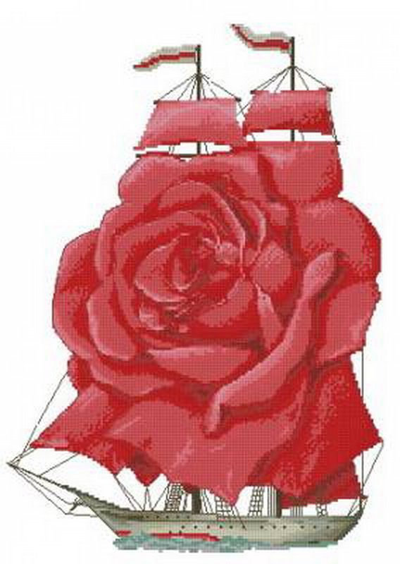 Парус - парус, роза, корабль - оригинал