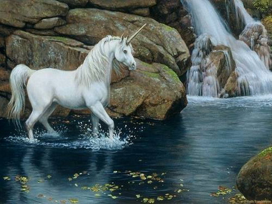 Единорог - единорог, природа, лошадь, фэнтези - оригинал