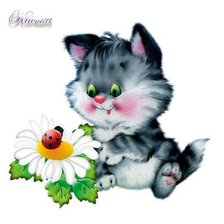 Схема вышивки «котик»