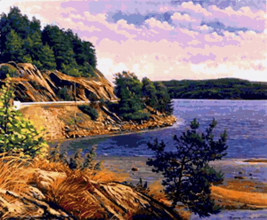 Серия "Пейзажи" - пейзаж, река, лето - предпросмотр