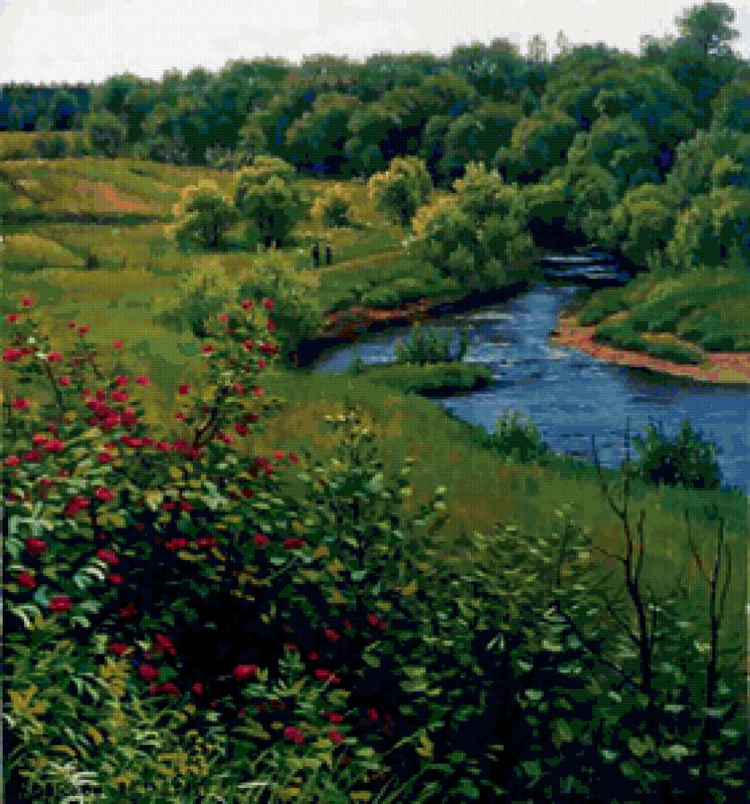 Серия "Пейзажи" - пейзаж, река, лето - предпросмотр