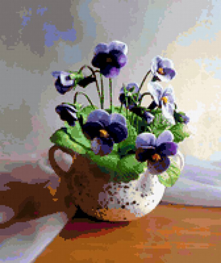 анютины глазки - цветы, фиалки - предпросмотр