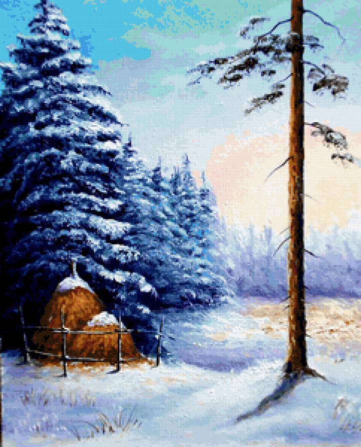 на опушке - природа, пейзаж, зима - предпросмотр