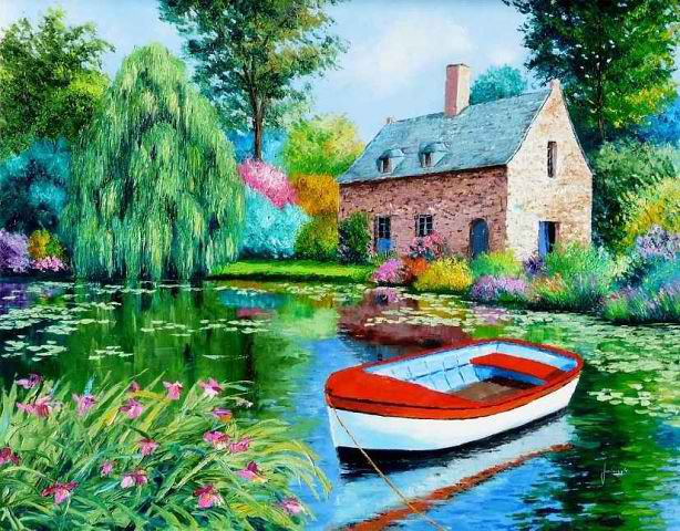 Domik, lodka, prud - оригинал