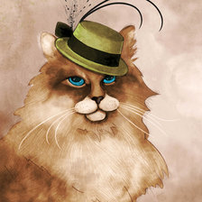 Схема вышивки «кот-аристократ»