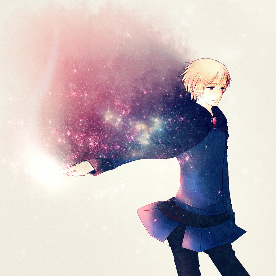 Аниме Галактика - галактика, аниме, мальчик - оригинал