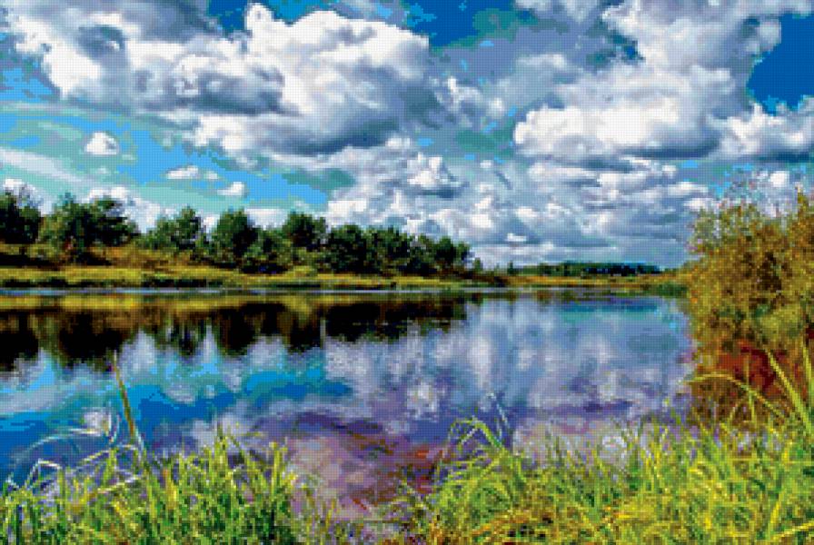 деревенская красота - лето, пейзаж, речка, природа - предпросмотр