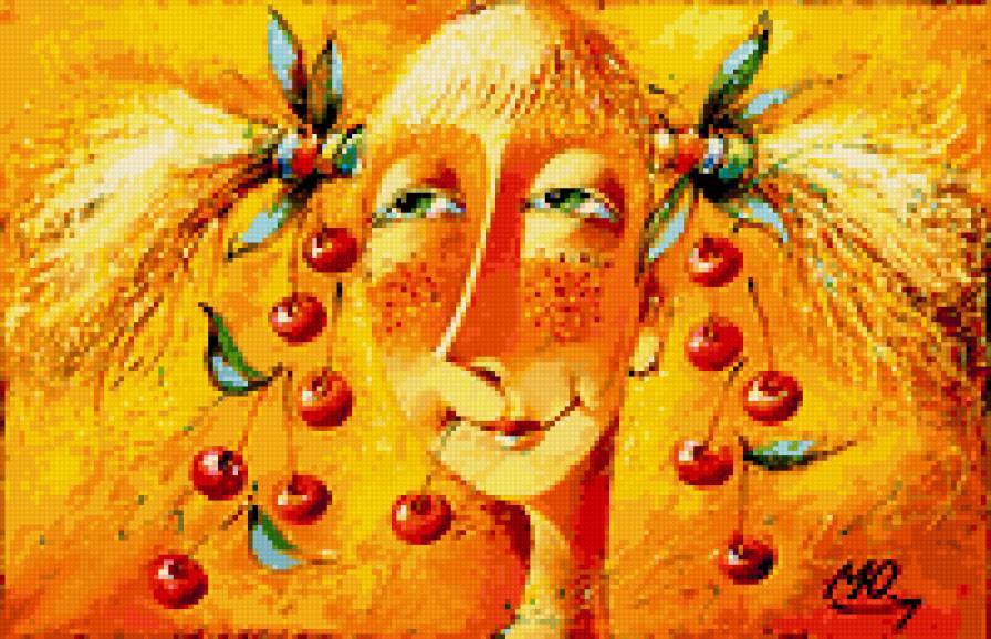 Вишенка - девушки, живопись.дети, люди - предпросмотр