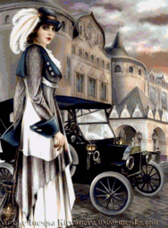 Леди и автомобиль - леди, автомобиль - предпросмотр