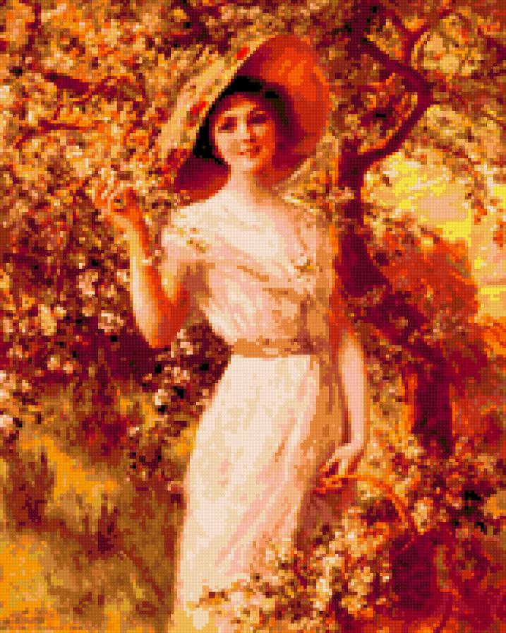 леди осень - картина осень девушка - предпросмотр