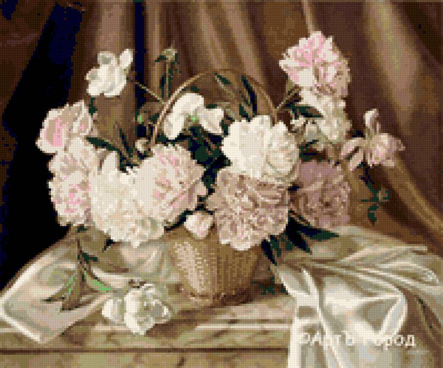 пионы - картина натюрморт цветы ваза пионы - предпросмотр