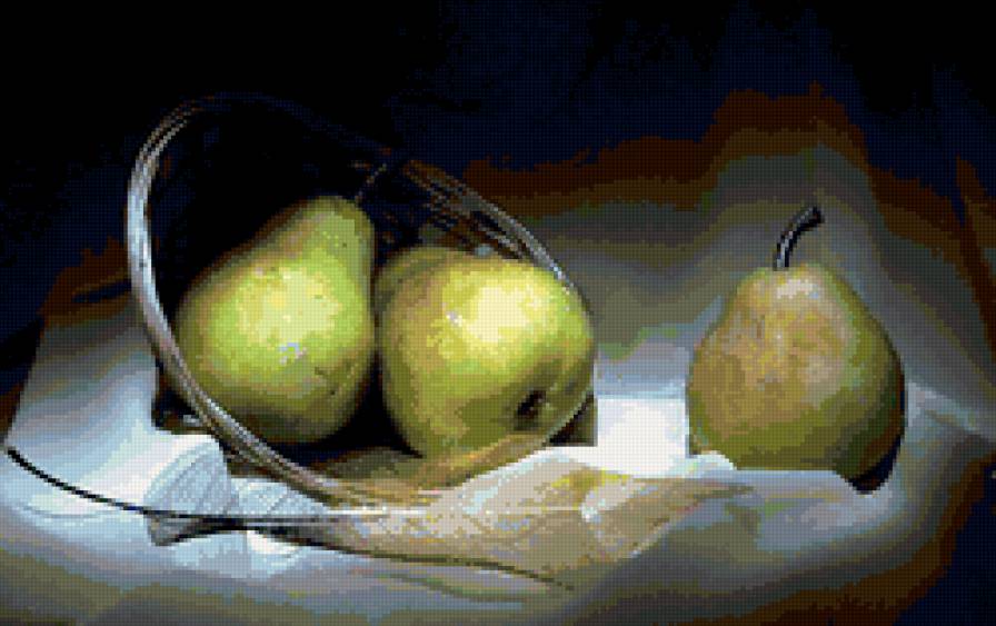 Этюд с грушами. - натюрморт, фрукты, груши - предпросмотр
