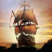 Схема вышивки «Парусник»