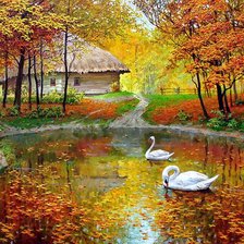 Схема вышивки «пейзаж»