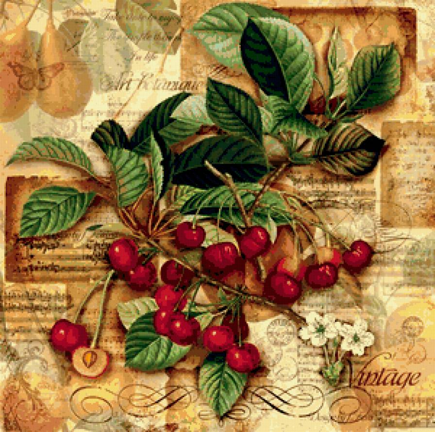 Вишня - красота, винтаж - предпросмотр