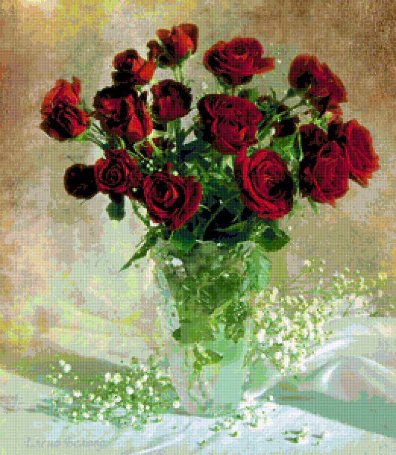 розы - букет, цветы, натюрморт, розы - предпросмотр
