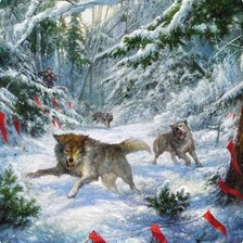 Оригинал схемы вышивки «"...идет охота на волков..."» (№326390)