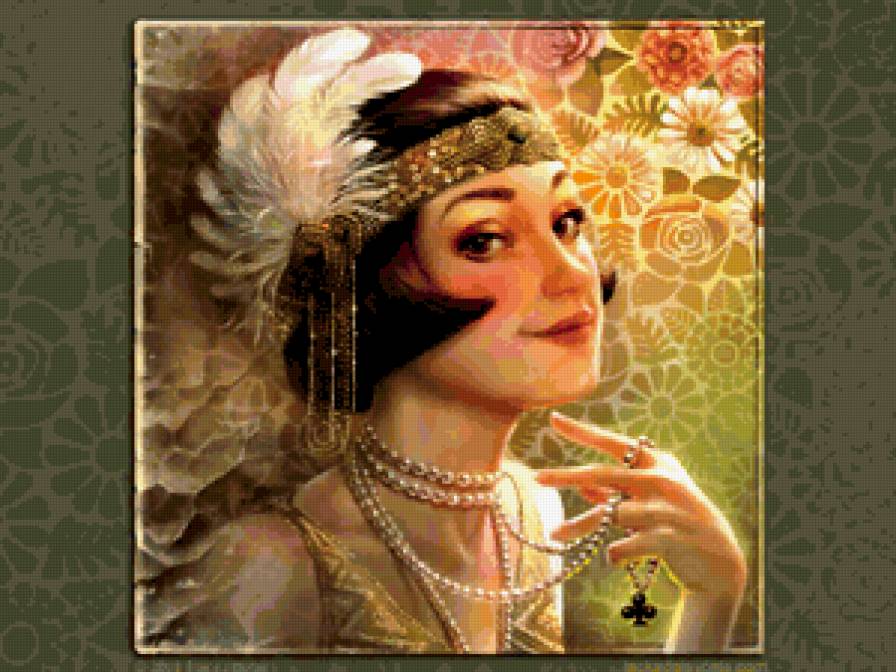 Дама - картина, дама, девушка - предпросмотр