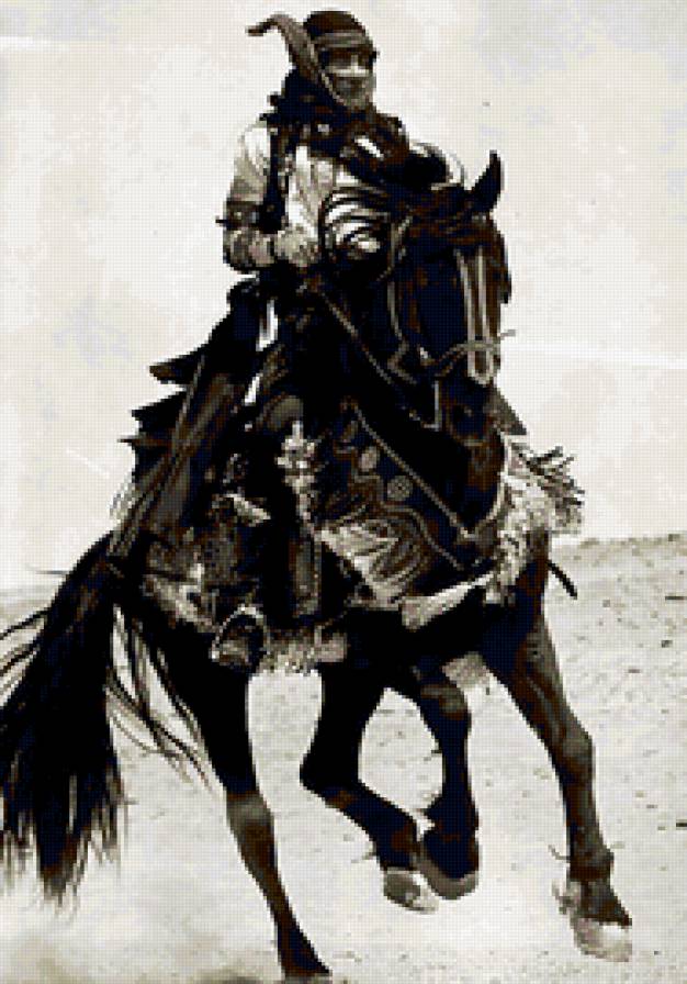 Арабский воин - восток, люди, воин, лошадь - предпросмотр