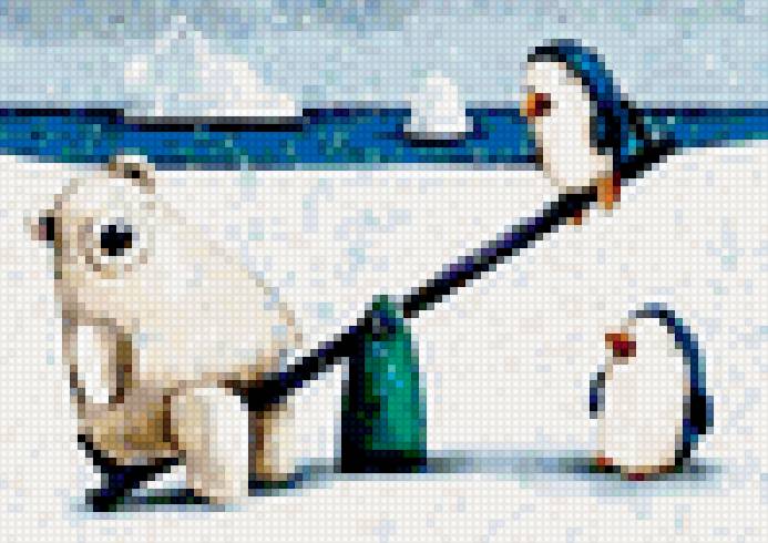 Мишка и пингвин - пингвин, мишка - предпросмотр