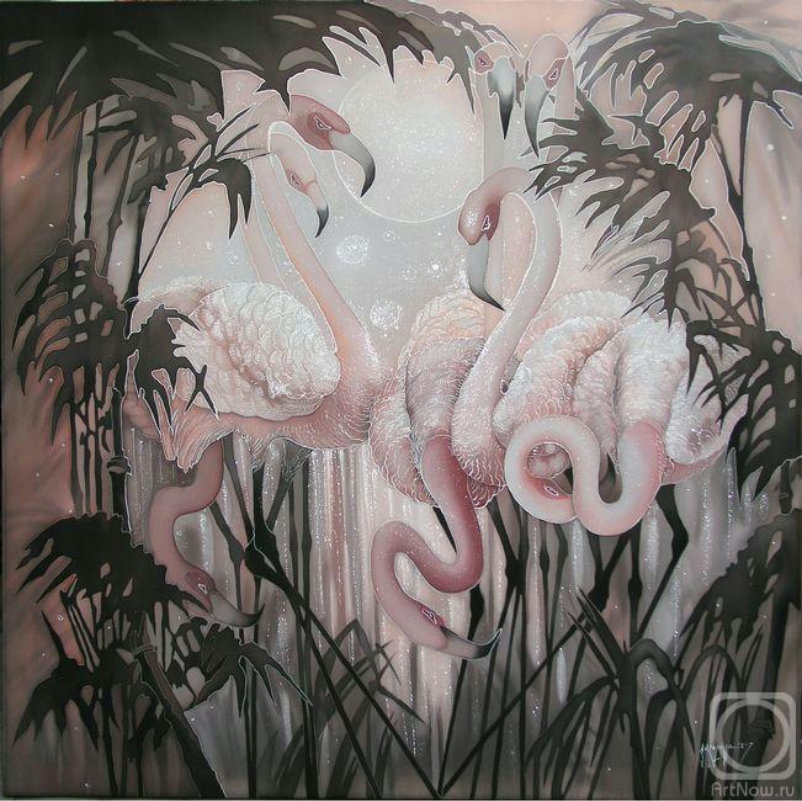 розовые фламинго - красота - оригинал