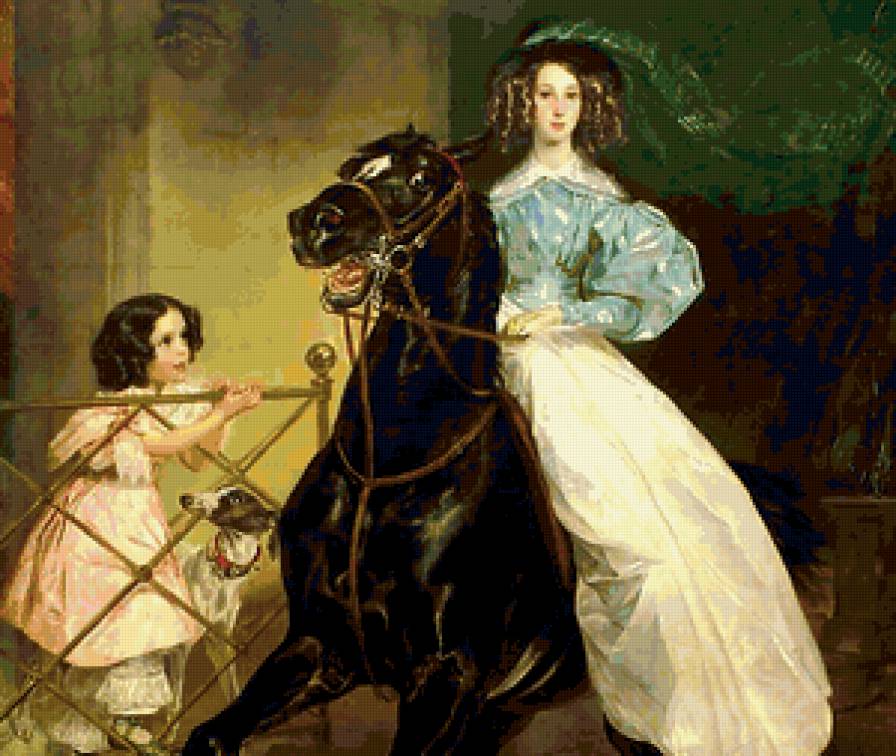 Всадница - живопись, всадница - предпросмотр