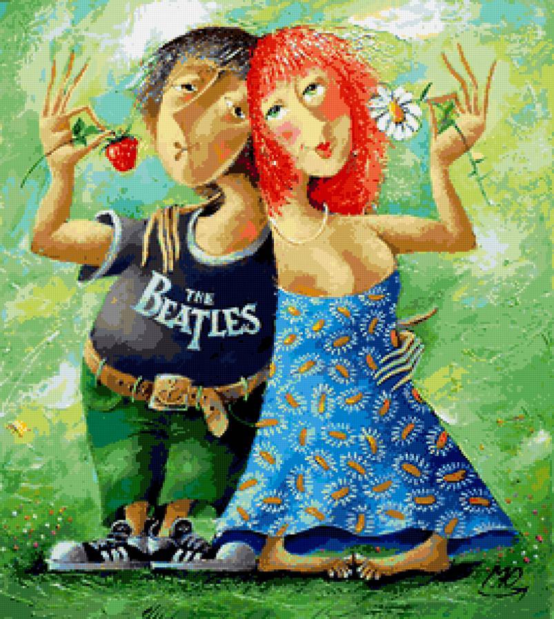 Юрий Мацик. Весёлая пара - живопись.люди.пары.любовь - предпросмотр