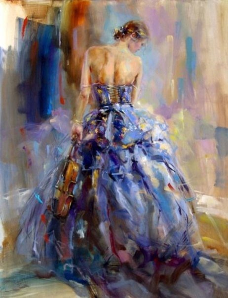 Скрипачка - скрипка, девушка - оригинал