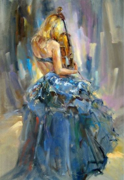 Скрипачка - девушка, скрипка - оригинал