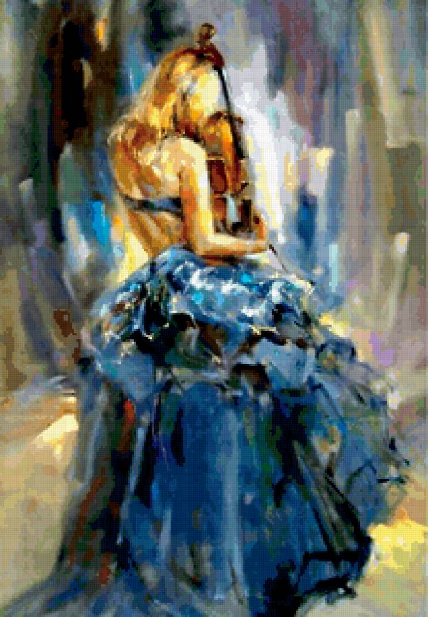 Скрипачка - девушка, скрипка - предпросмотр