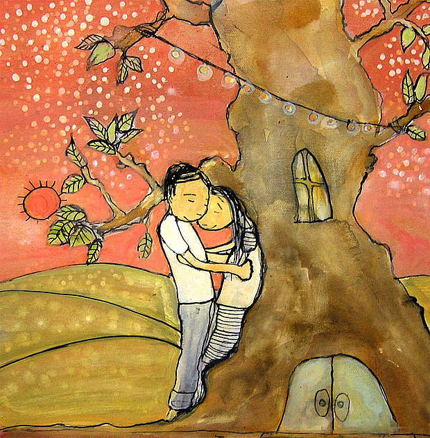 Двое - идилия, двое, дерево, пара - оригинал