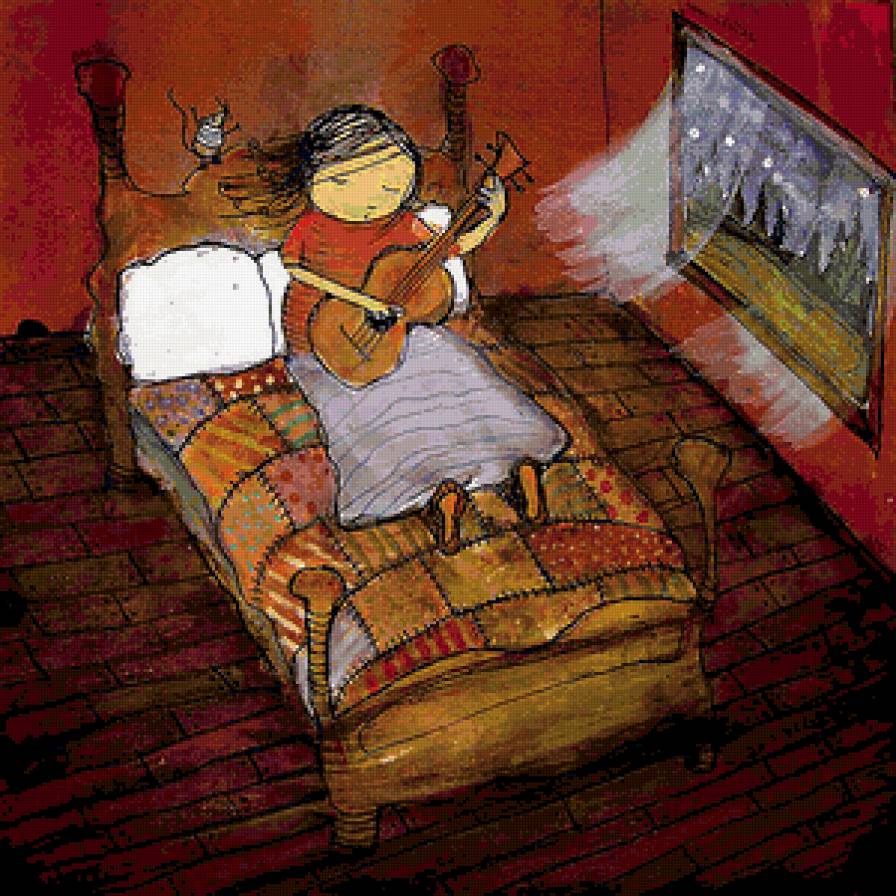 Вечерняя мелодия - девушка, мелодия - предпросмотр