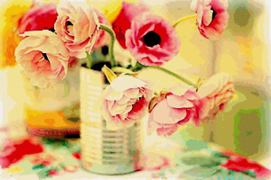 Ранункулюс, серия "Нежность" - букет, нежность, цветы, ранункулюс - предпросмотр