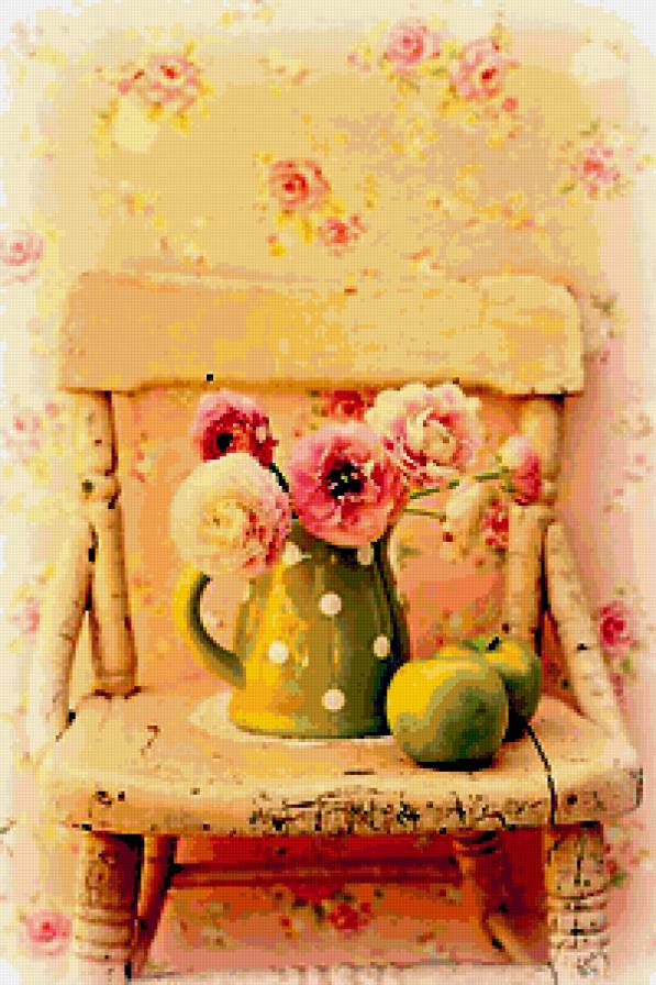 Ранункулюс, серия "Нежность" - ранункулюс, цветы, яблоки, нежность, букет - предпросмотр