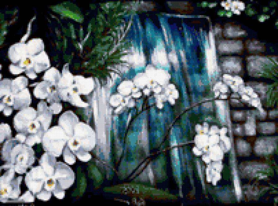 орхидеи у водопада - предпросмотр