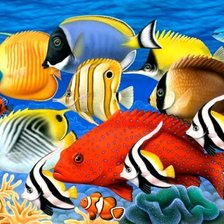 Схема вышивки «царство рыб»