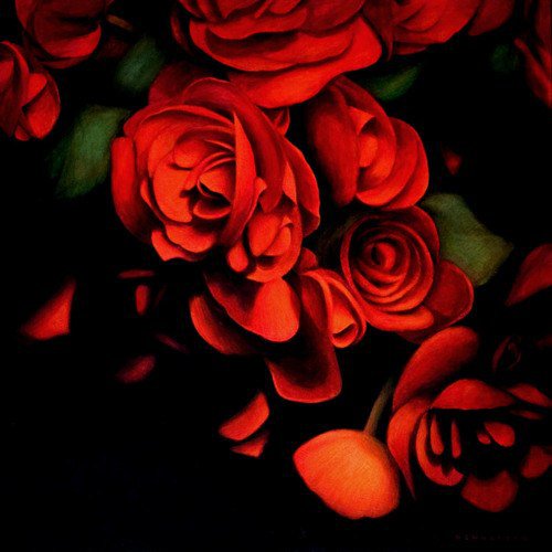 №329217 - роза, цветы, картина, красный, подушка - оригинал
