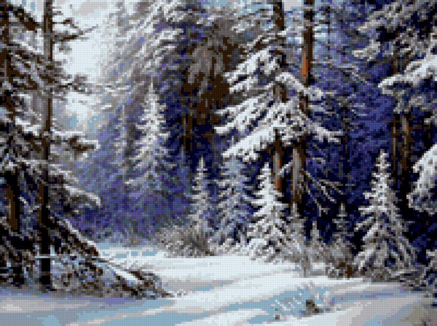 Зимний лес - лес, снег, зима - предпросмотр