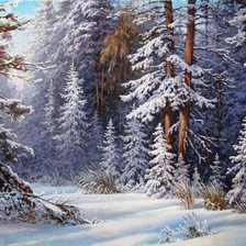 Оригинал схемы вышивки «Зимний лес» (№329475)