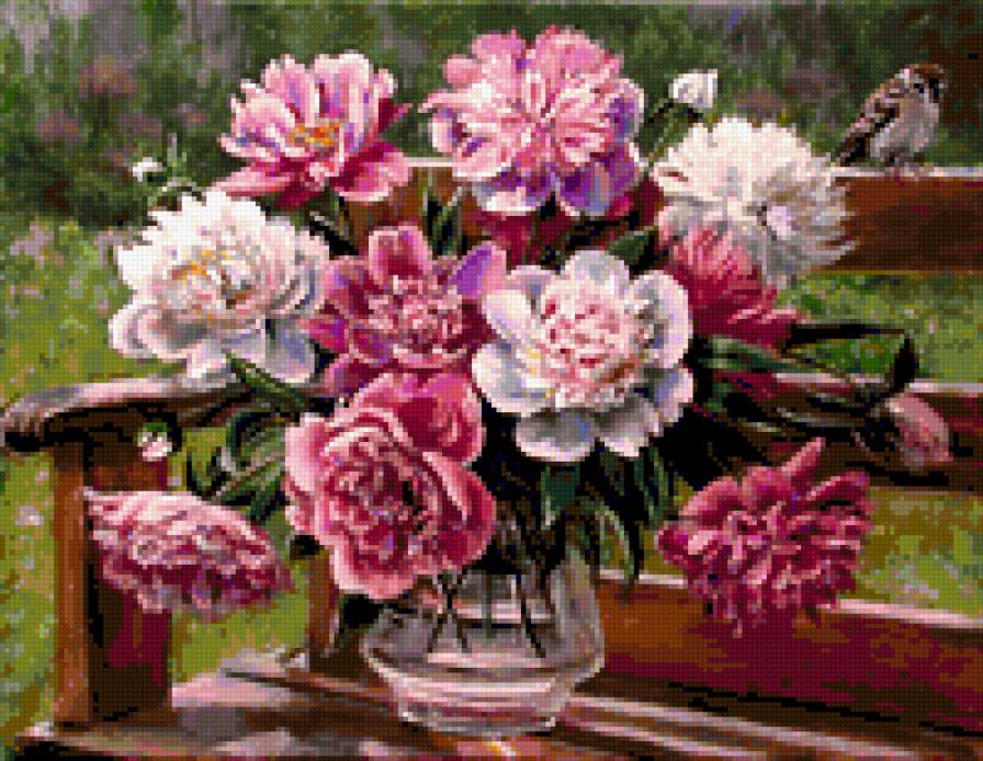 Букет пионов - букет, пионы, цветы - предпросмотр