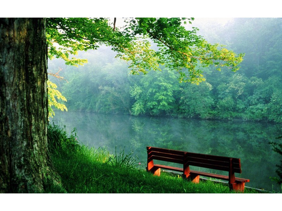 лавочка у озера - оригинал