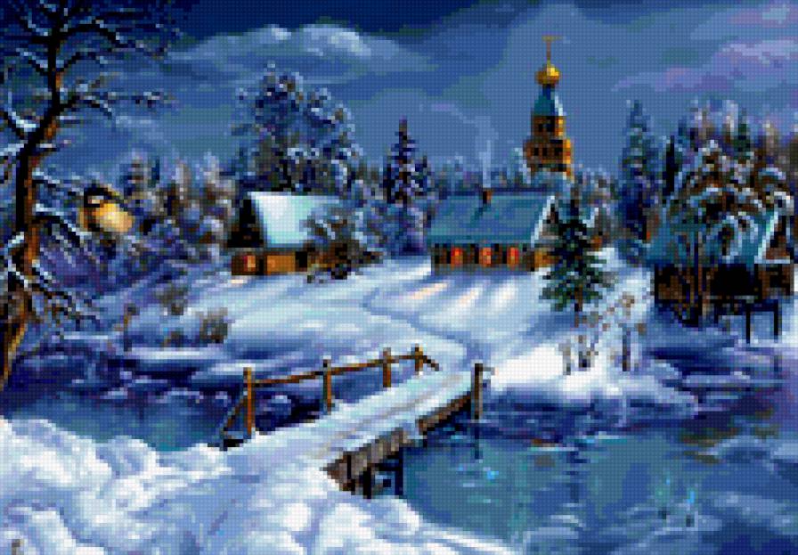 зимний пейзаж - предпросмотр