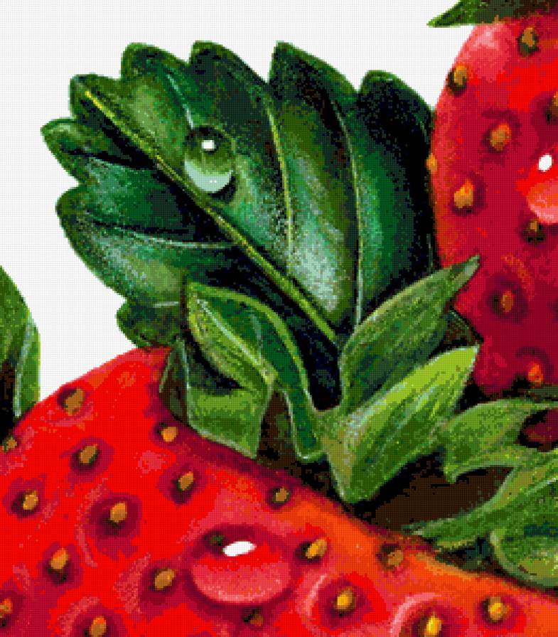 Клубничная подушка - ягоды, листики, ягодки, подушка, клубника, подушки - предпросмотр