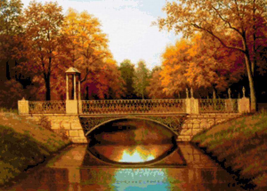 Серия "Портрет" - пейзаж, осень, мостик, река - предпросмотр