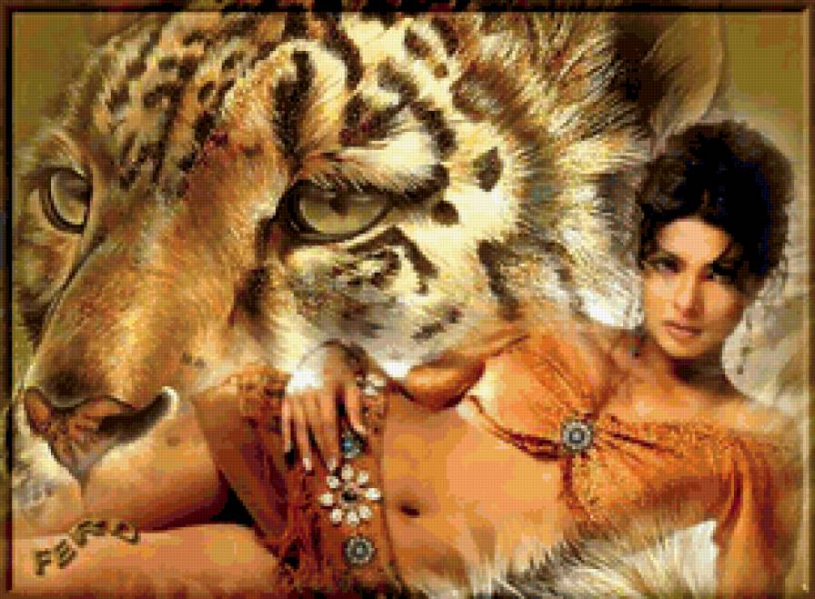 №330194 - девушка и дикие звери - предпросмотр